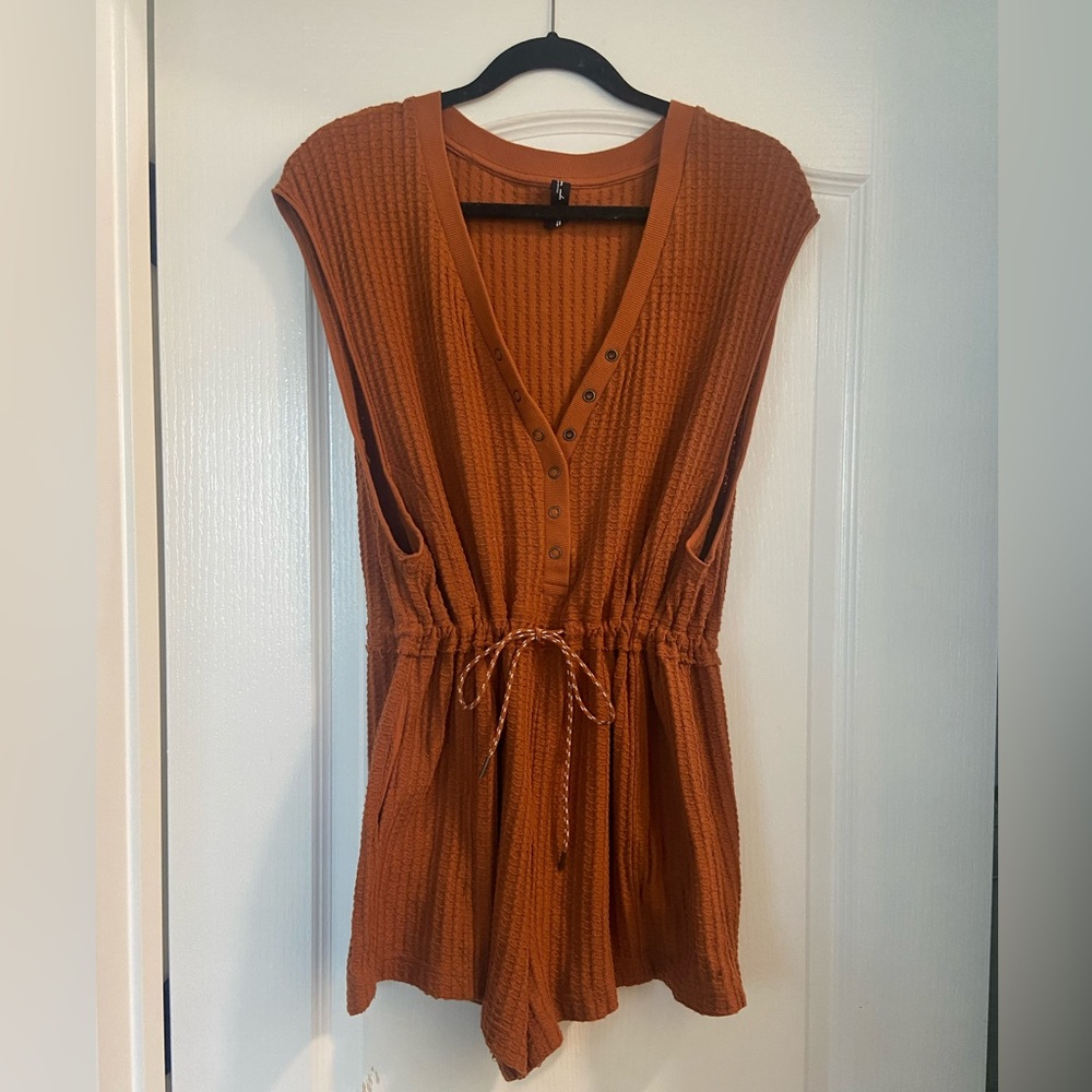 Urban Outfitters Orange Cinched Romper
